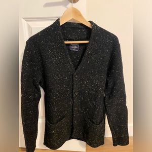 Abercrombie Cardigan (medium) knit sweater, black with white speck.